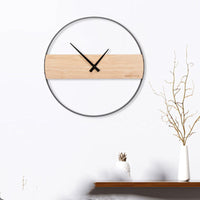 Log Wall Clock Free Punching Nordic Solid Wood Bedroom Clock