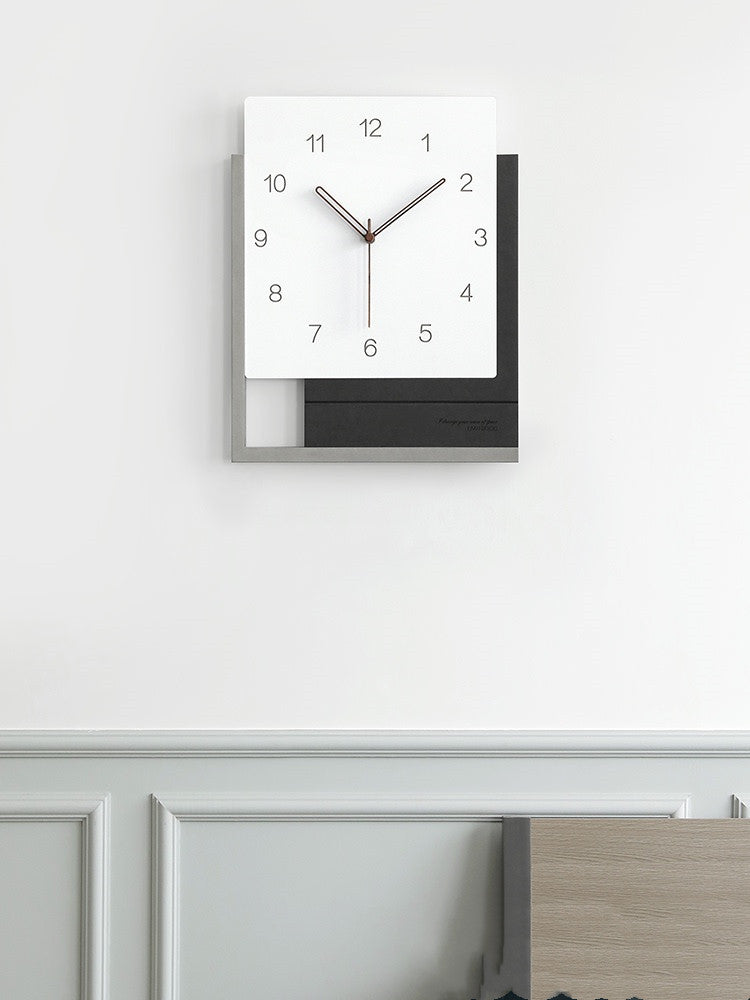 EMITDOOG Square Wall Clock Living Room Nordic Luxury Clock