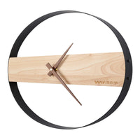 Log Wall Clock Free Punching Nordic Solid Wood Bedroom Clock